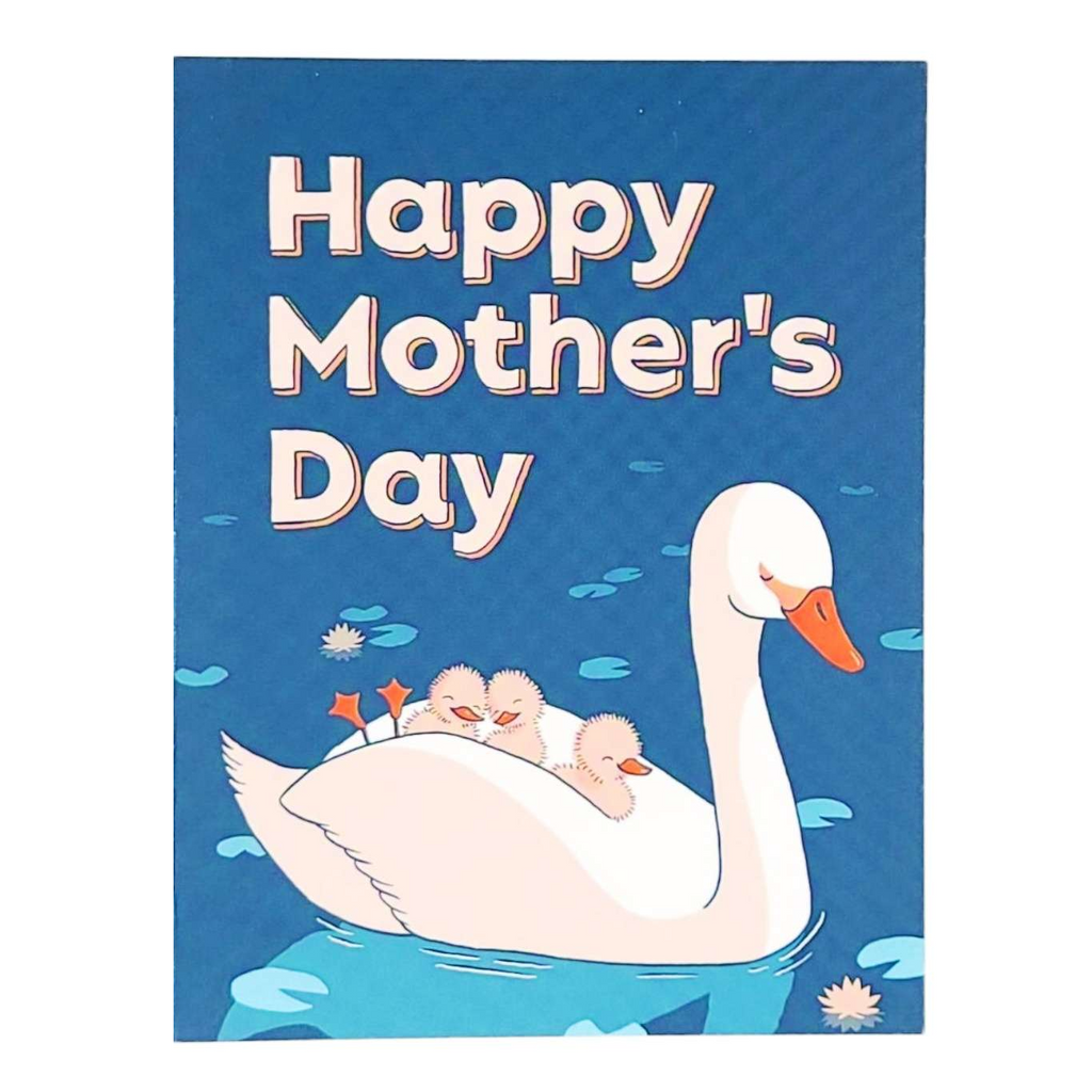 Card - Mother's Day - Swan and Cygnets by Semi Sweet Press