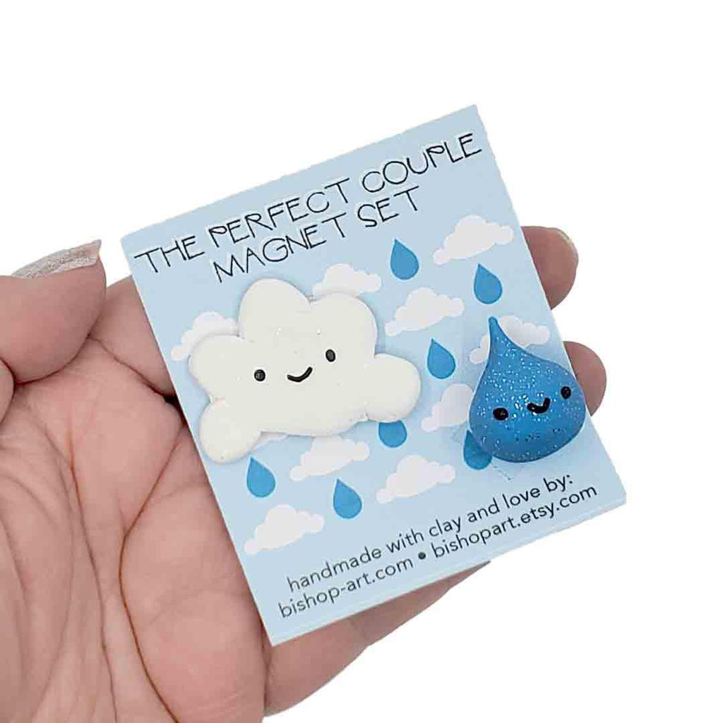 Magnet Set - Cloud and Raindrop Couple (Assorted) by bishopart