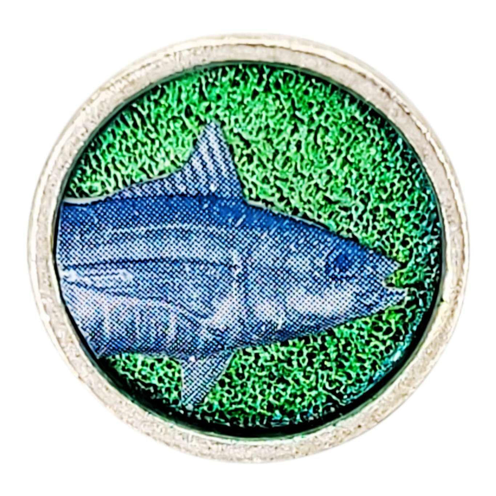 Lapel Pin - Blue Fish (Assorted Background Colors) by XV Studios