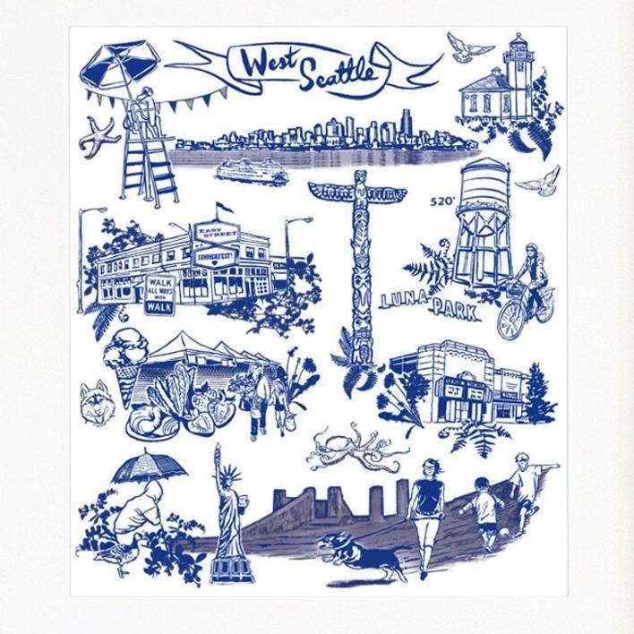 Art Print - 11.5 x 14 West Seattle by Oliotto