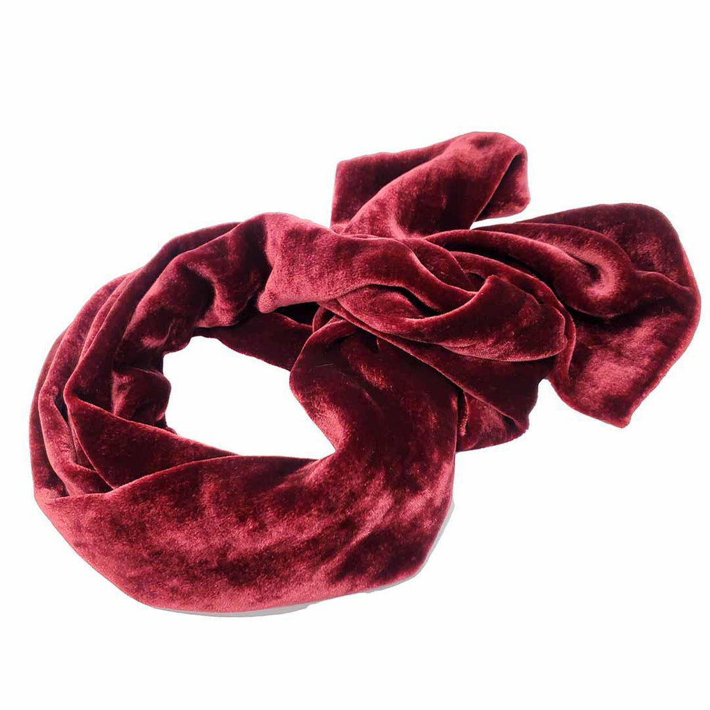 Scarf - Oblong Silk Velvet in Red Wine by Dana Herbert