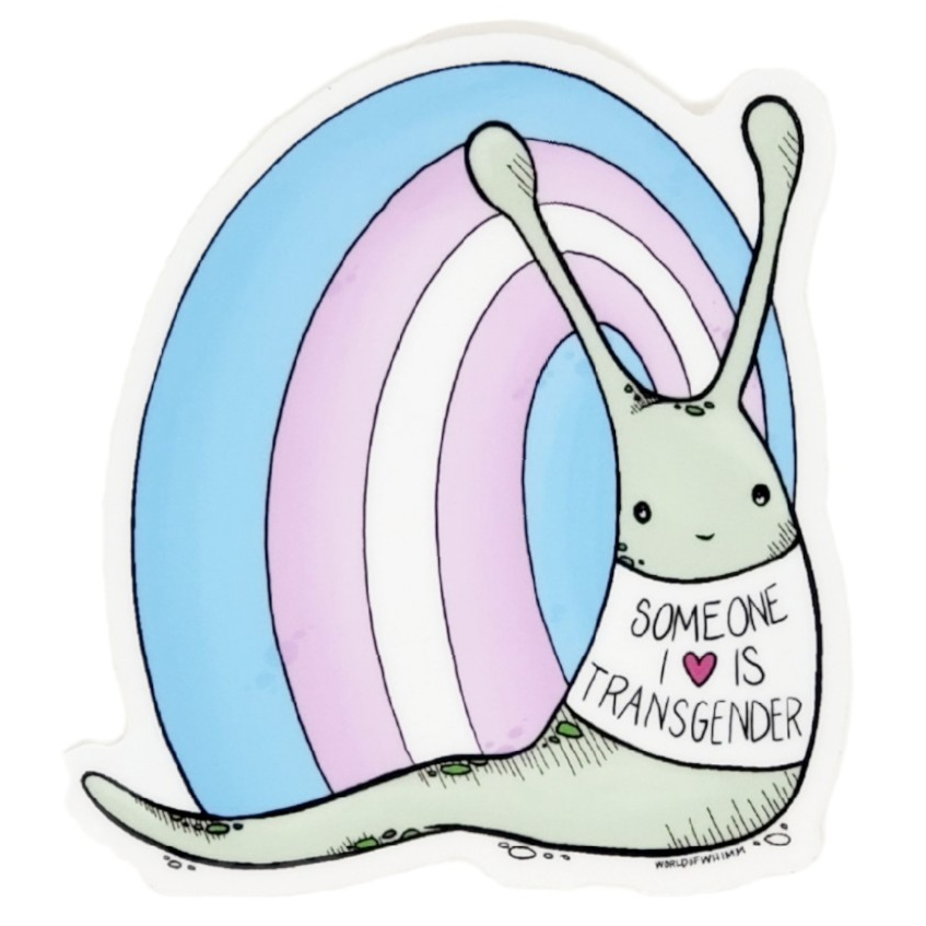 Sticker - Someone I Love is Transgender Snail Sticker by World of Whimm