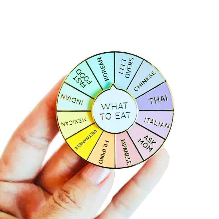 Enamel Pin - Spinning - What to EAT by Occasionalish