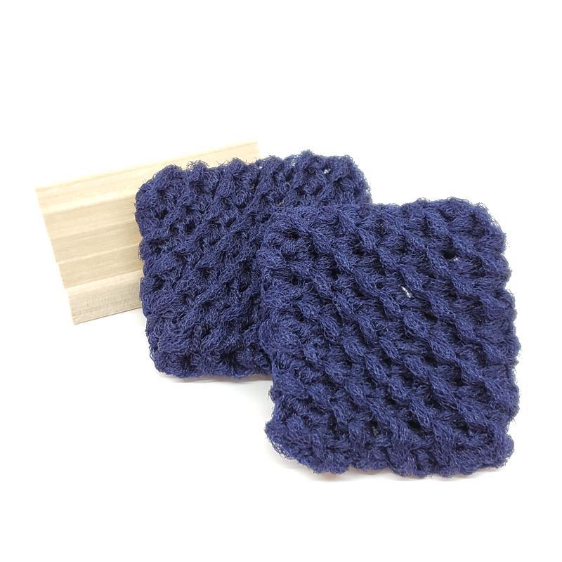 Scrubbies - Set of 2 with Wooden Dish (Navy Blue) by Dot and Army