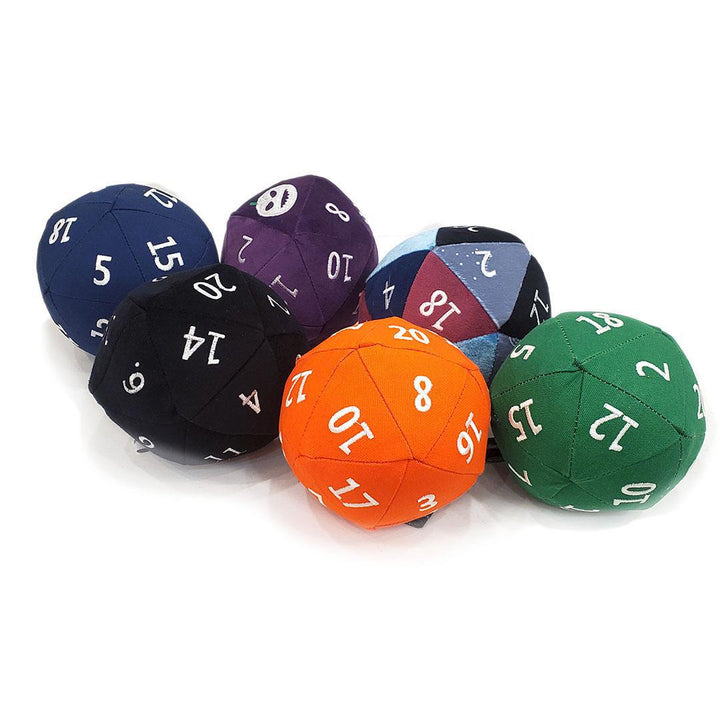 Plush - Small D20 in Assorted Greens, Yellows, and Oranges by Saving Throw Pillows