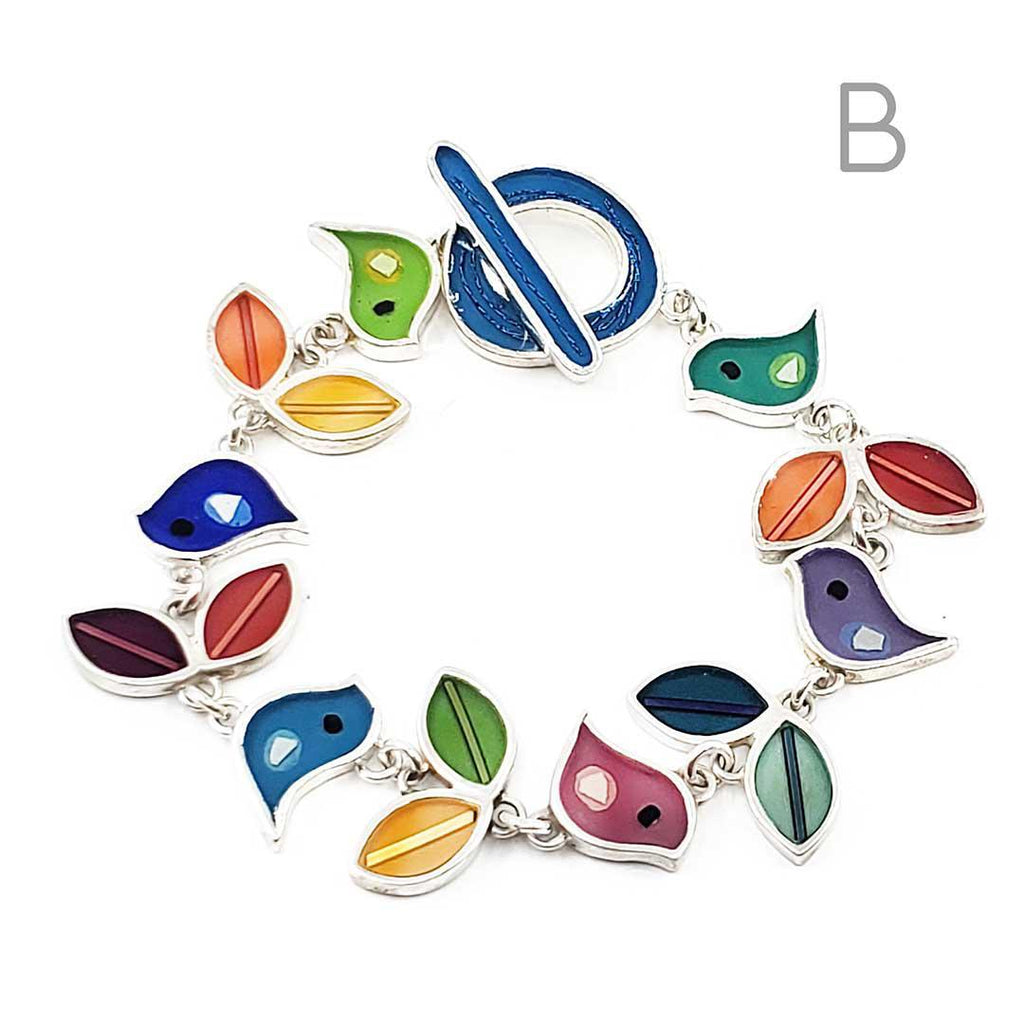 Bracelet - Colorful Birds and Leaves (A or B) by Happy Art Studio