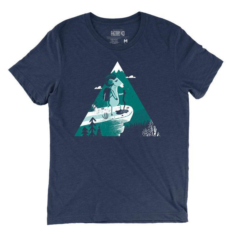 Adult Crew Neck - Bighorn Sheep Triangle Midnight Navy Tee (XS - 2XL) by Factory 43