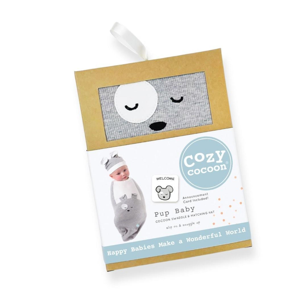 (30% Off) Swaddling Set - Happy Pup Baby Swaddling Set by Cozy Cocoon