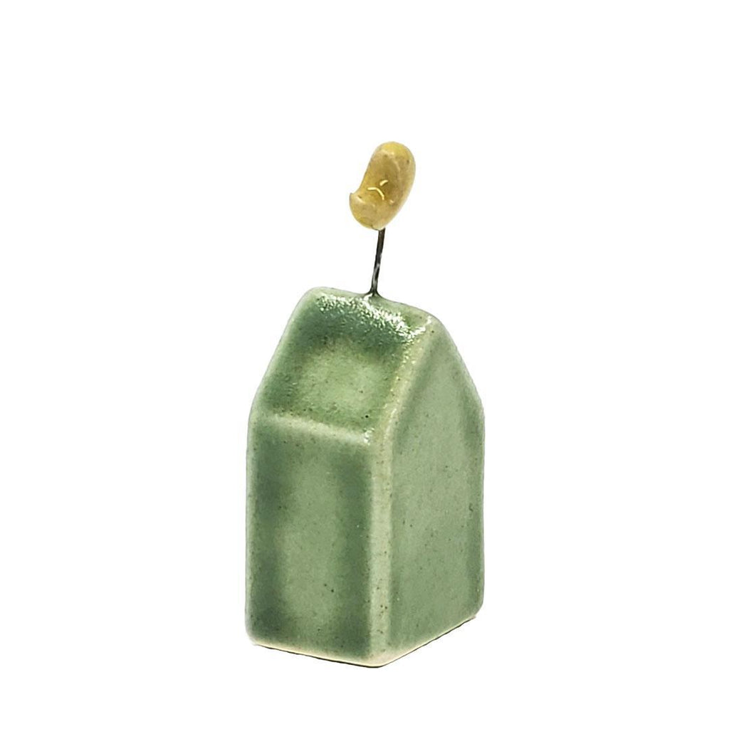 **Tiny Pottery House - Grass Green with Moon by Tasha McKelvey