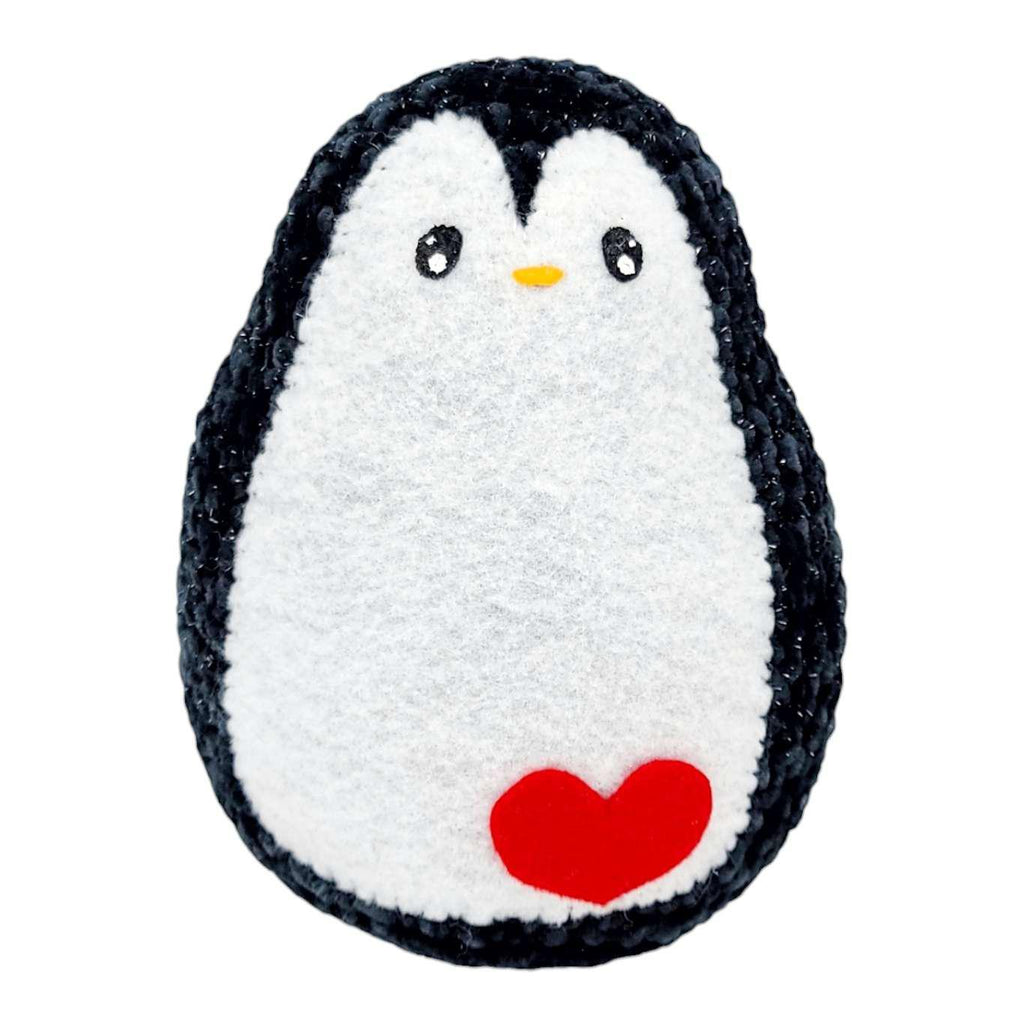 Plush Toy - Extra Large Penguin (Black Sparkle with Red Heart) by Moyo Workshop