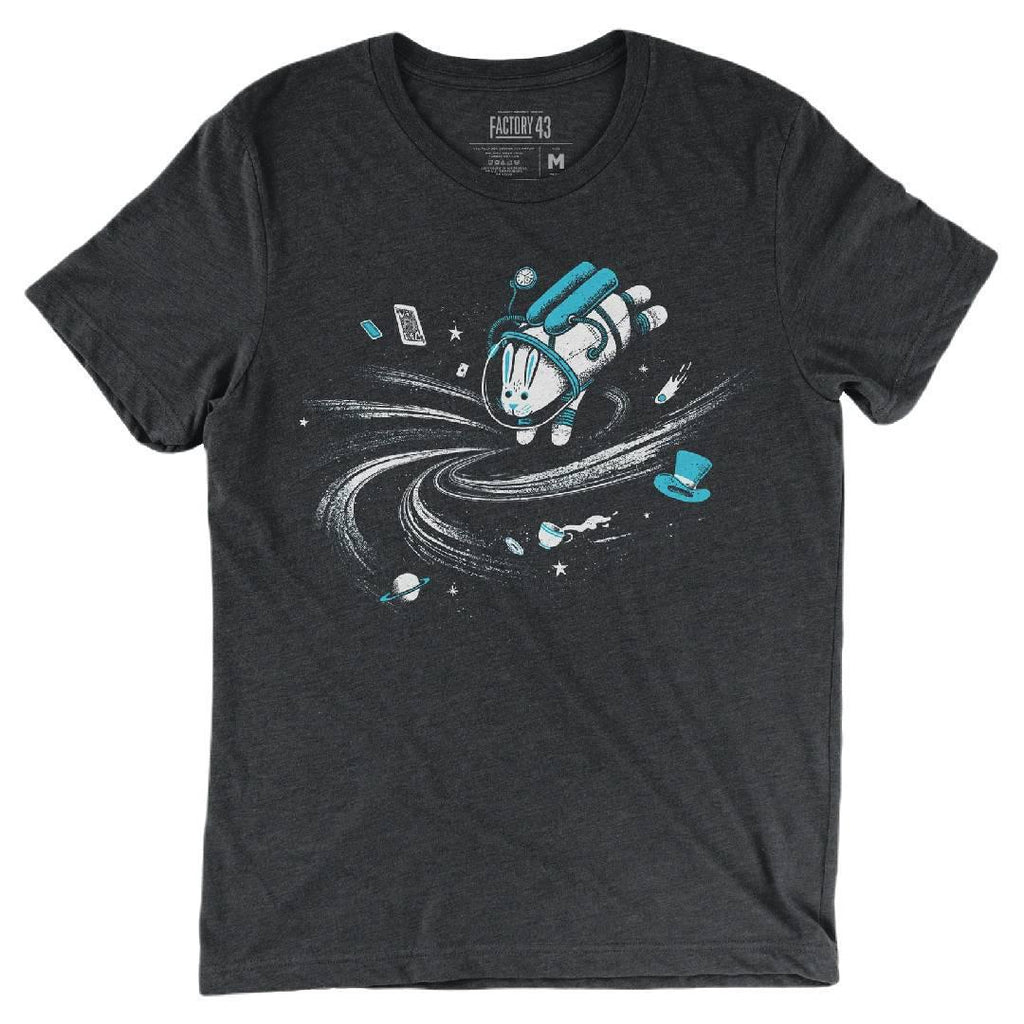 Adult Crew Neck - Rabbit Hole Charcoal Tee (XS - 2X) by Factory 43