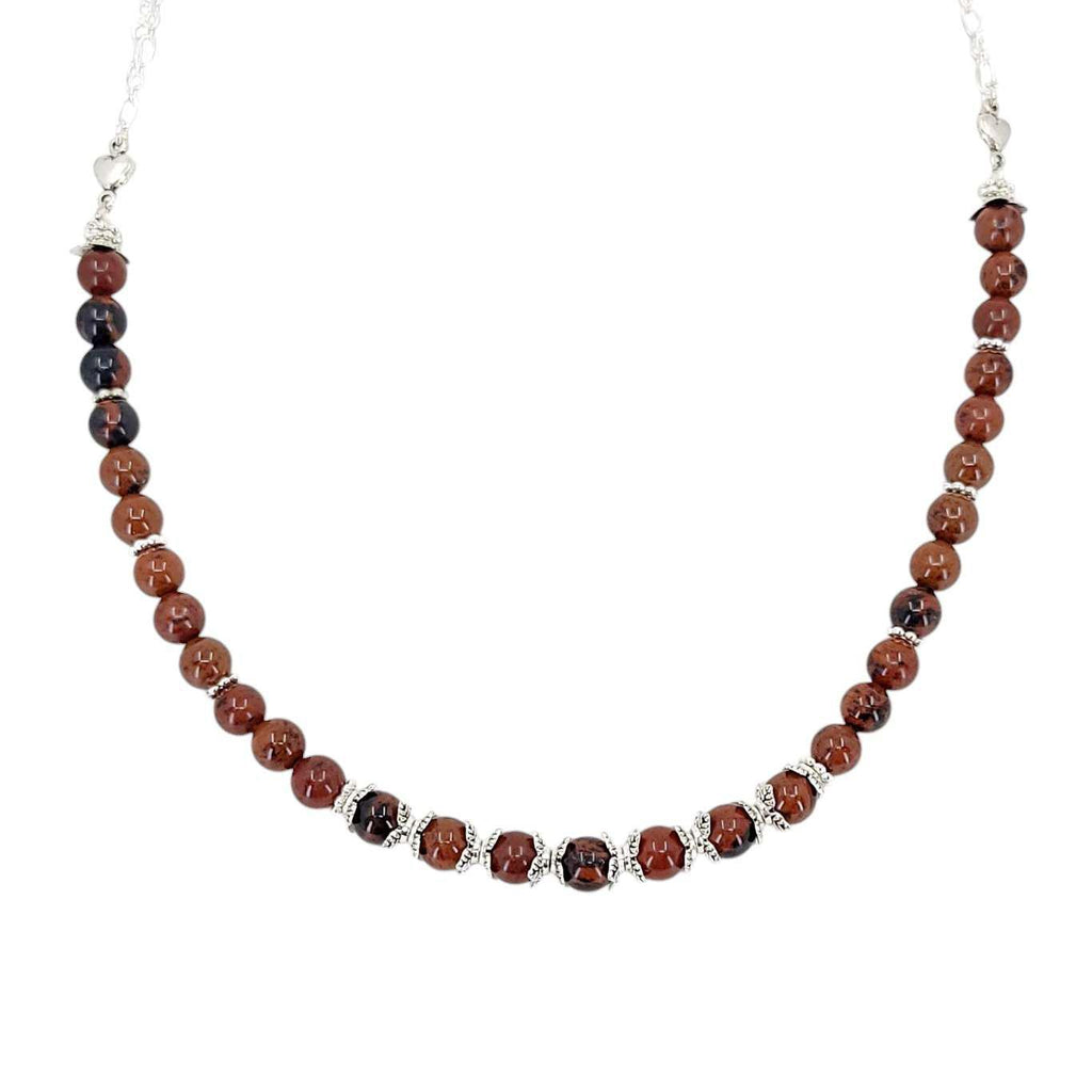 Necklace - Mahogany Obsidian Bead Chain by Tiny Aloha