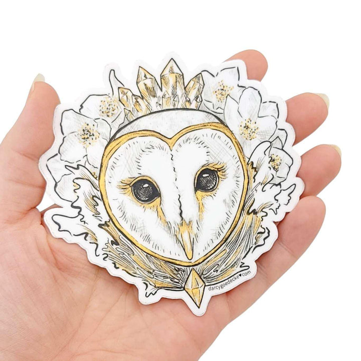 Sticker - 4 in - Owl Land Sea Sky Vinyl by Darcy Goedecke