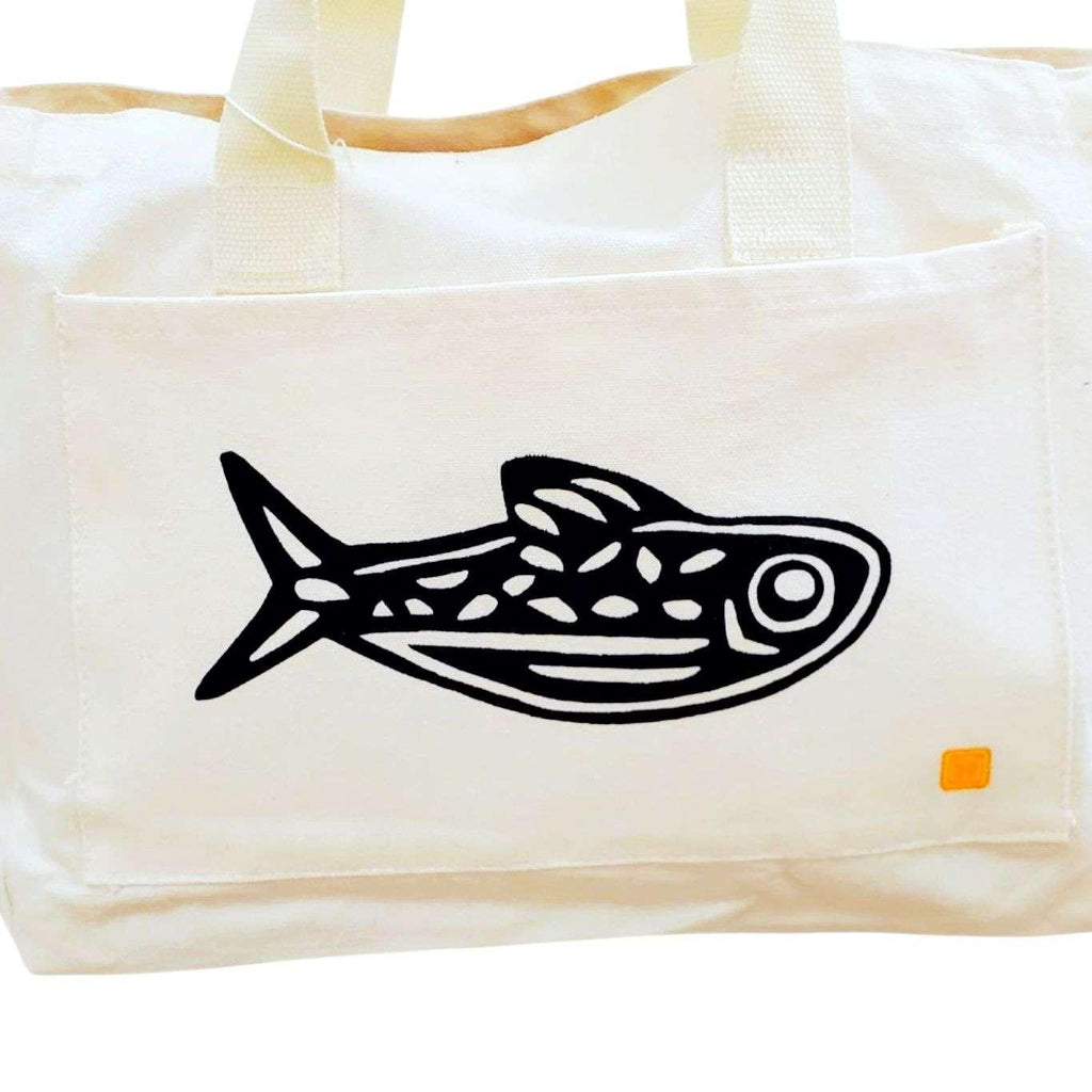 Tote - Big Fish 100% Cotton Canvas Tote by Kayan Pepper Co.