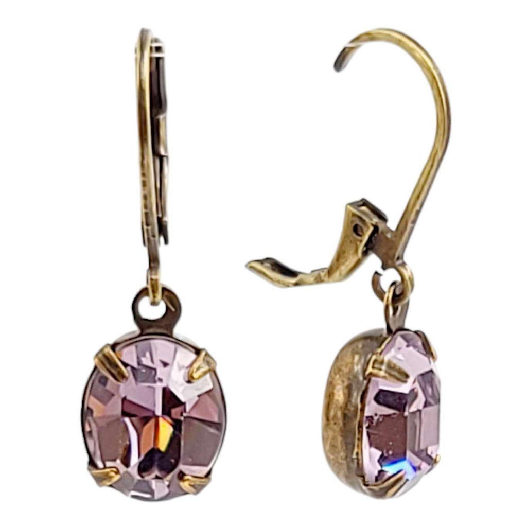 Earrings - Purples - Brass Vintage Rhinestone Dangles (Assorted Styles) by Christine Stoll | Altered Relics
