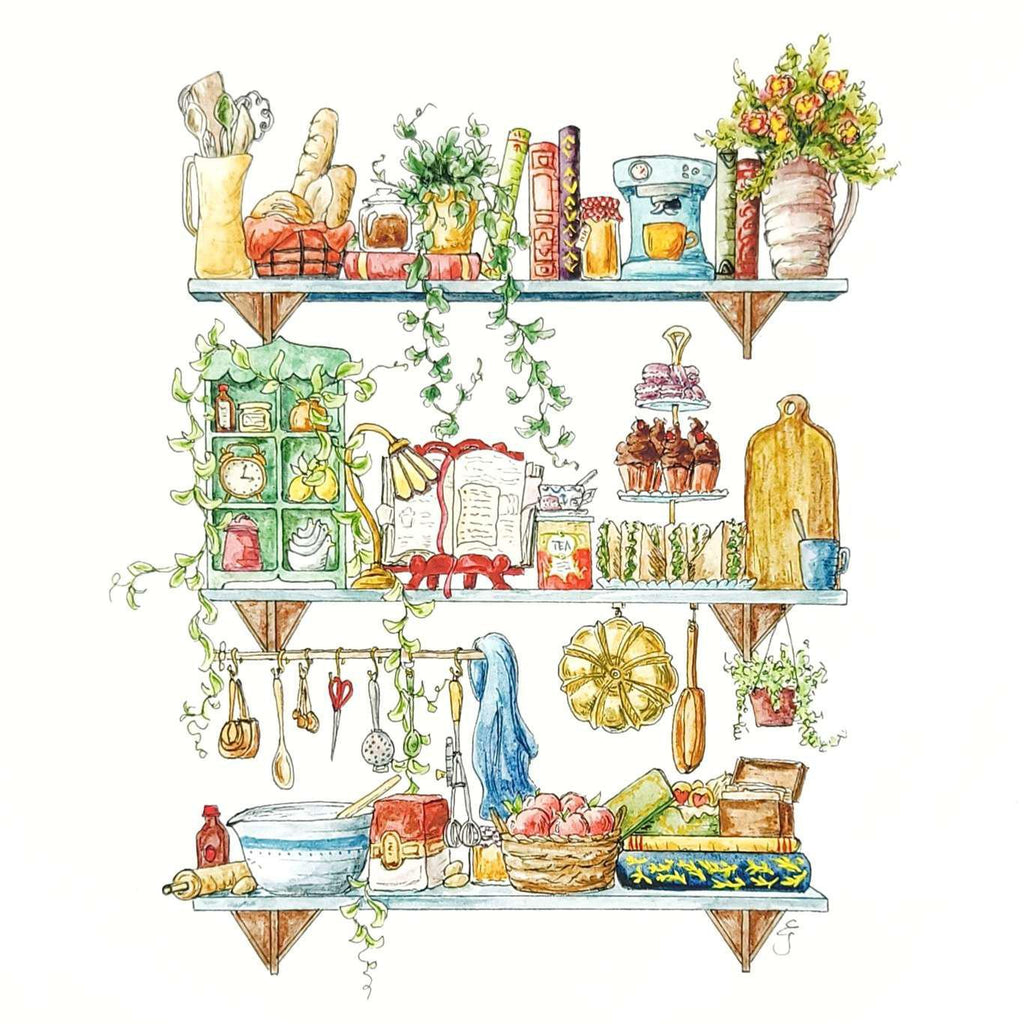 Art Print - 8x10 - The Baker's Shelves by Lizzy Gass