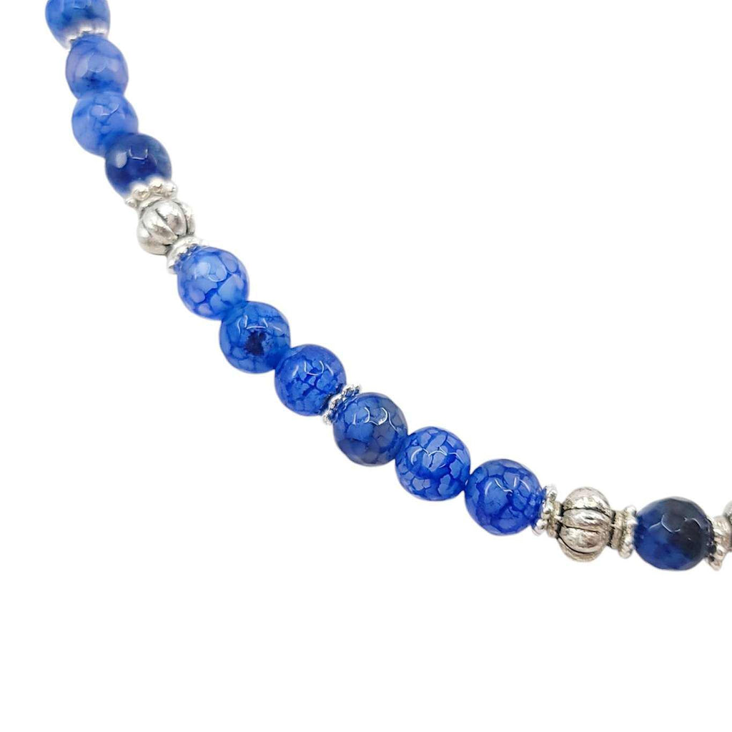 Necklace - Bead Chain (Cobalt Dragon’s Vein Agate) by Tiny Aloha