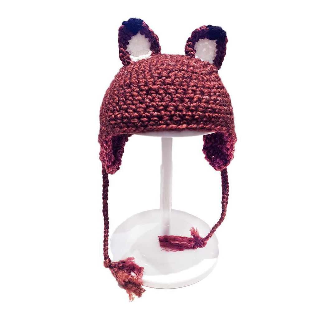 Hat - Infant - Fox (Burgundy) by Scary White Girl