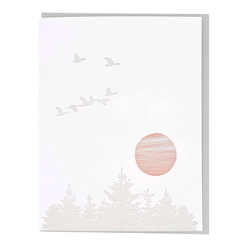 Card - All Occasion - Wild Geese with Sun by Lark Press