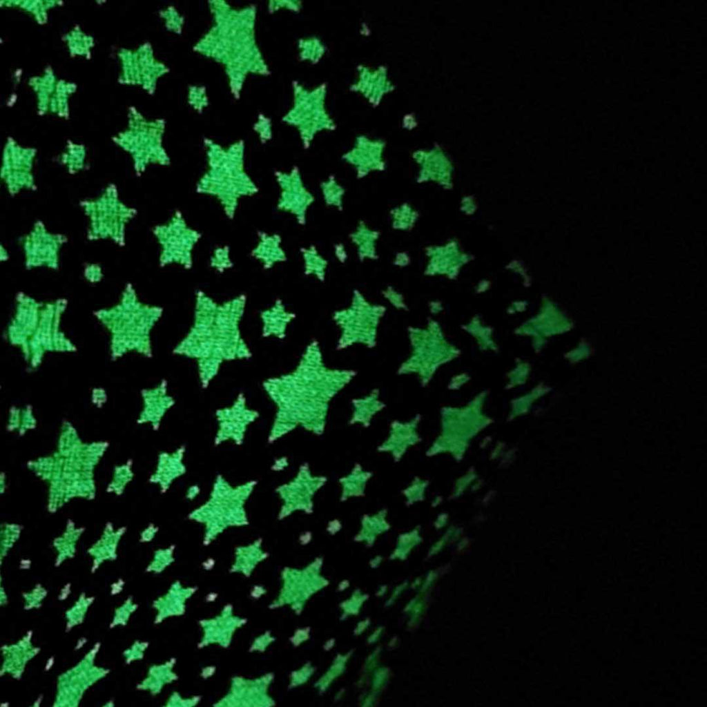 Gift Wrap - 20 in - White Stars on Black (Glow in the Dark) Furoshiki by imakecutestuff