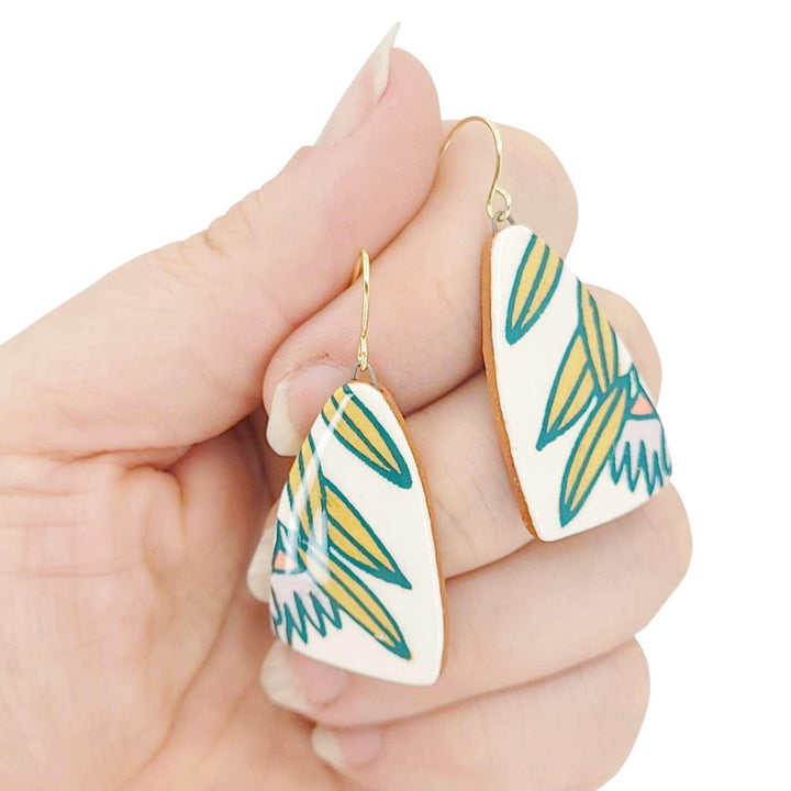 Earrings - Prairie Sprig Dangles by Catie Miller Ceramics