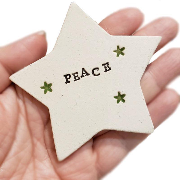 Ornaments* - PEACE Starry Star (Green Last One!) by Tasha McKelvey