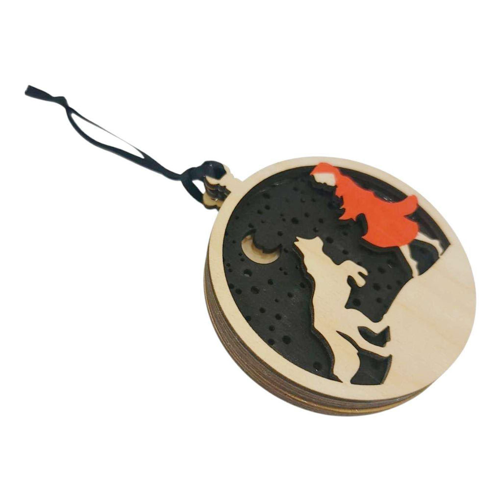 Ornament - Light Up Wood (Red Riding Hood) by Squirrel Tacos Papercuts