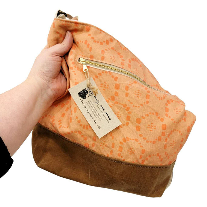 Bag - Large Cross-Body (Peach Lace) by Emily Ruth Prints