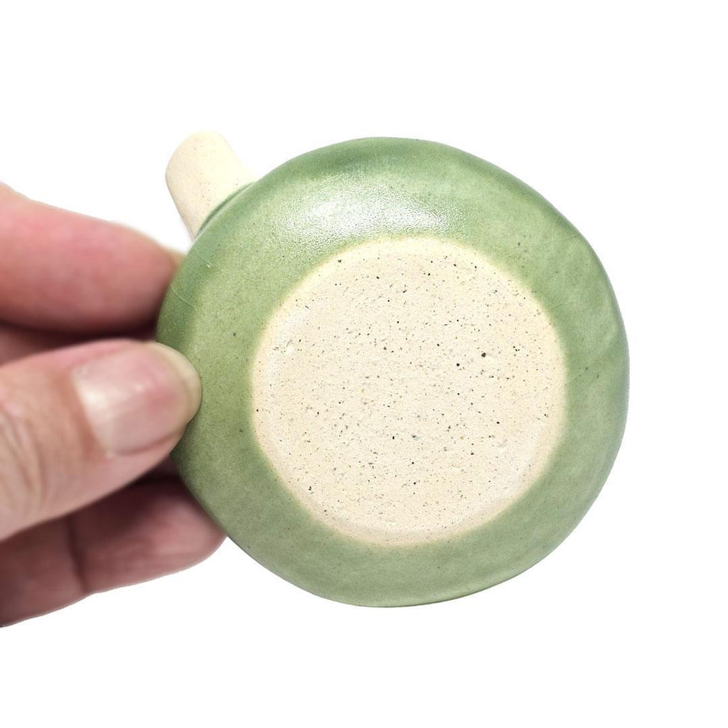 Round Ring Dish - White Bird Floral (Light Green Matte) by Tasha McKelvey