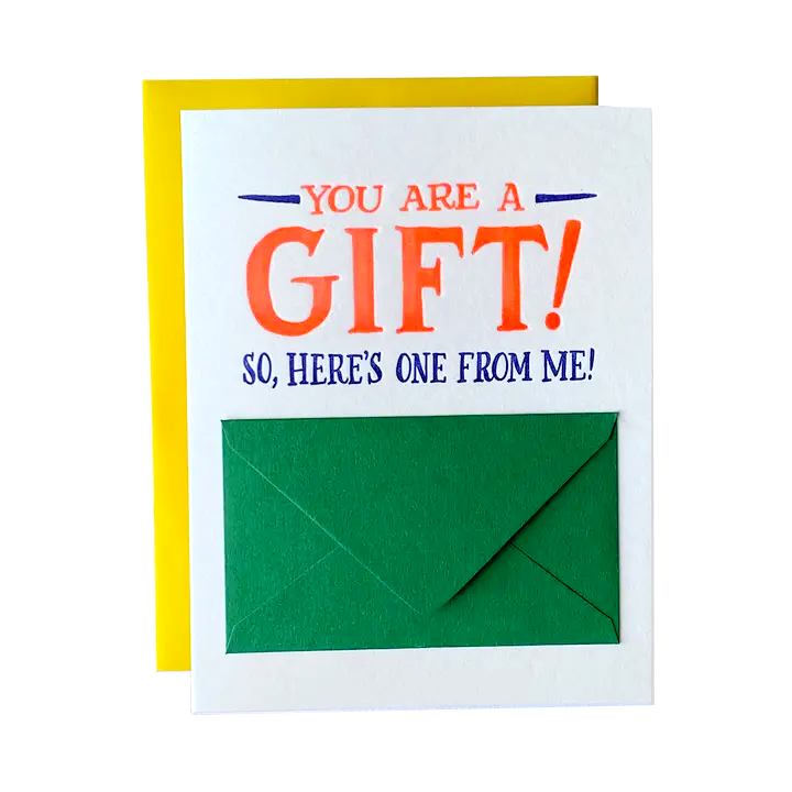 Card - Thinking of You - You Are a Gift by Ladyfingers Letterpress