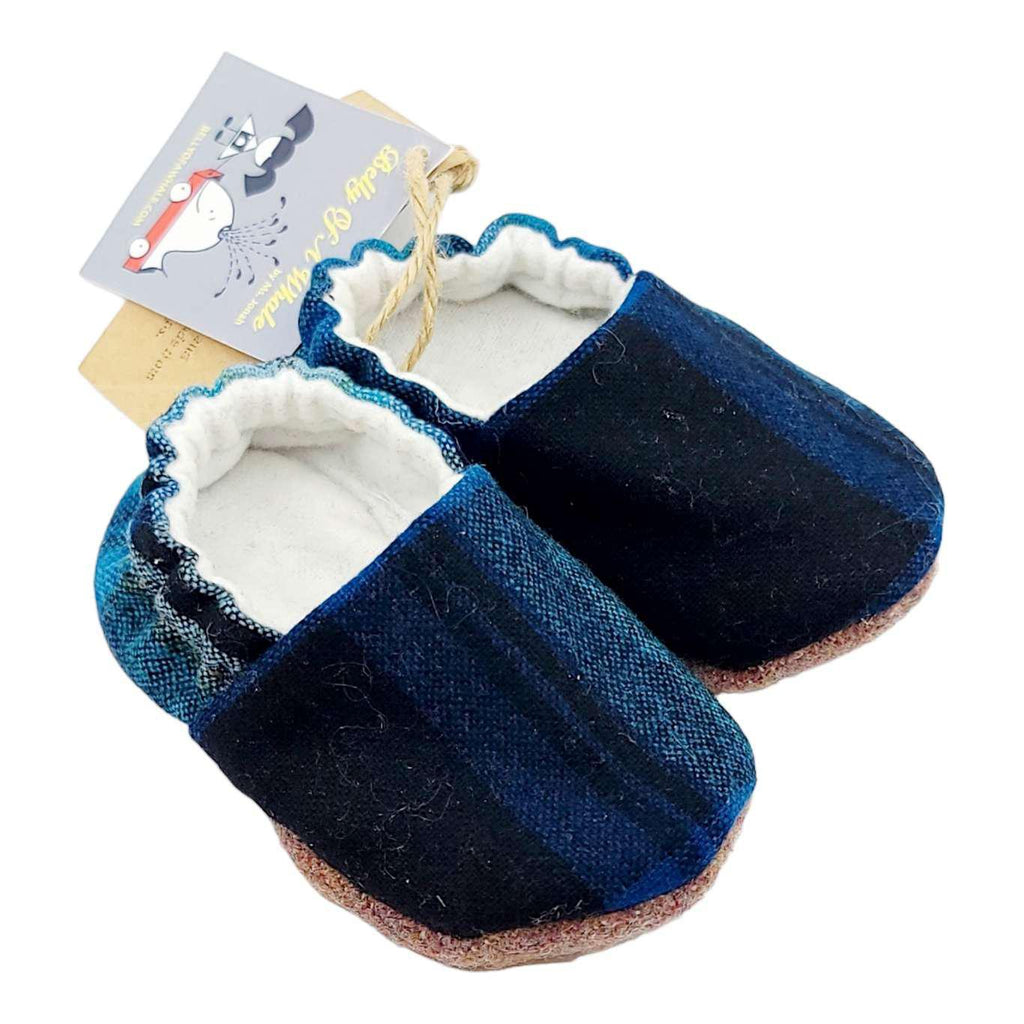 Baby Shoes - Soft Soled Pendleton Wool in Blue by Belly of a Whale