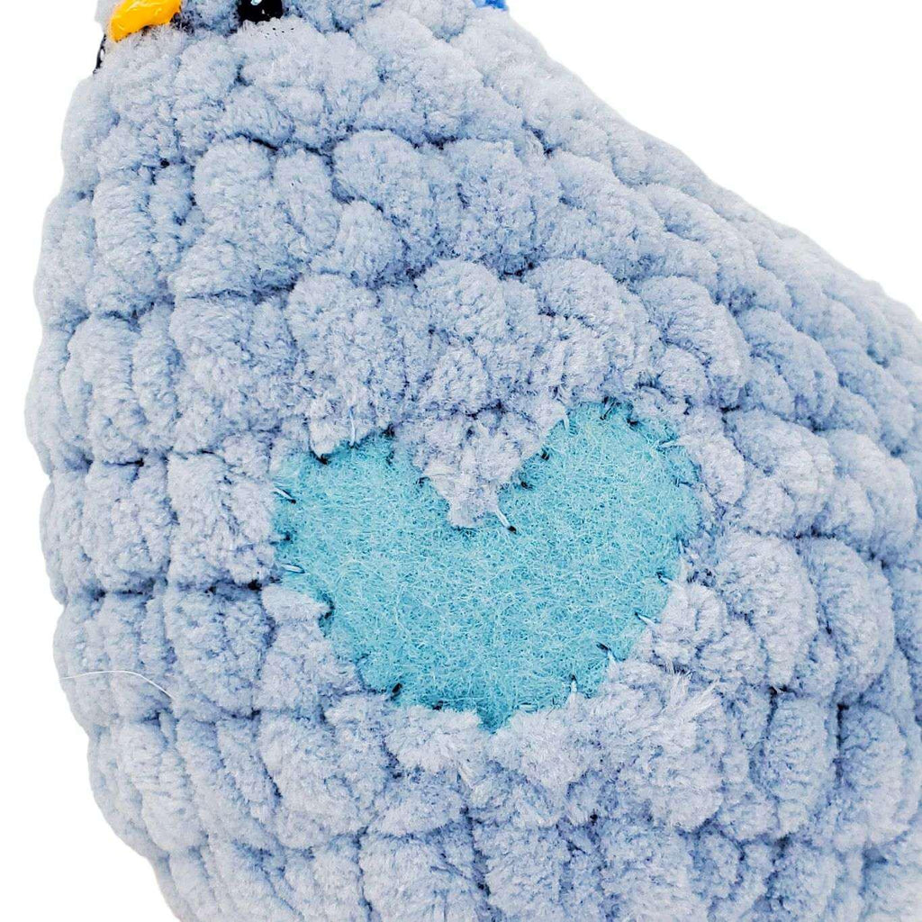 Plush Toy - Medium Blue Chicken (Blue Heart) by Moyo Workshop