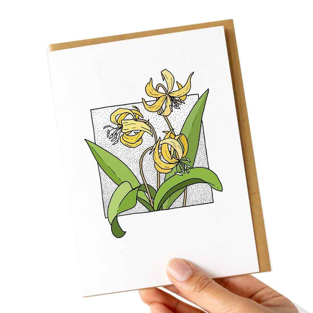 Card - All Occasion - Avalanche Lily PNW Native Plants by Lauren Nishizaki Designs