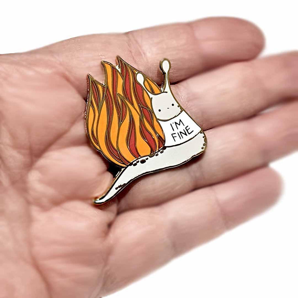 Enamel Pin - I'm Fine Snail by World of Whimm