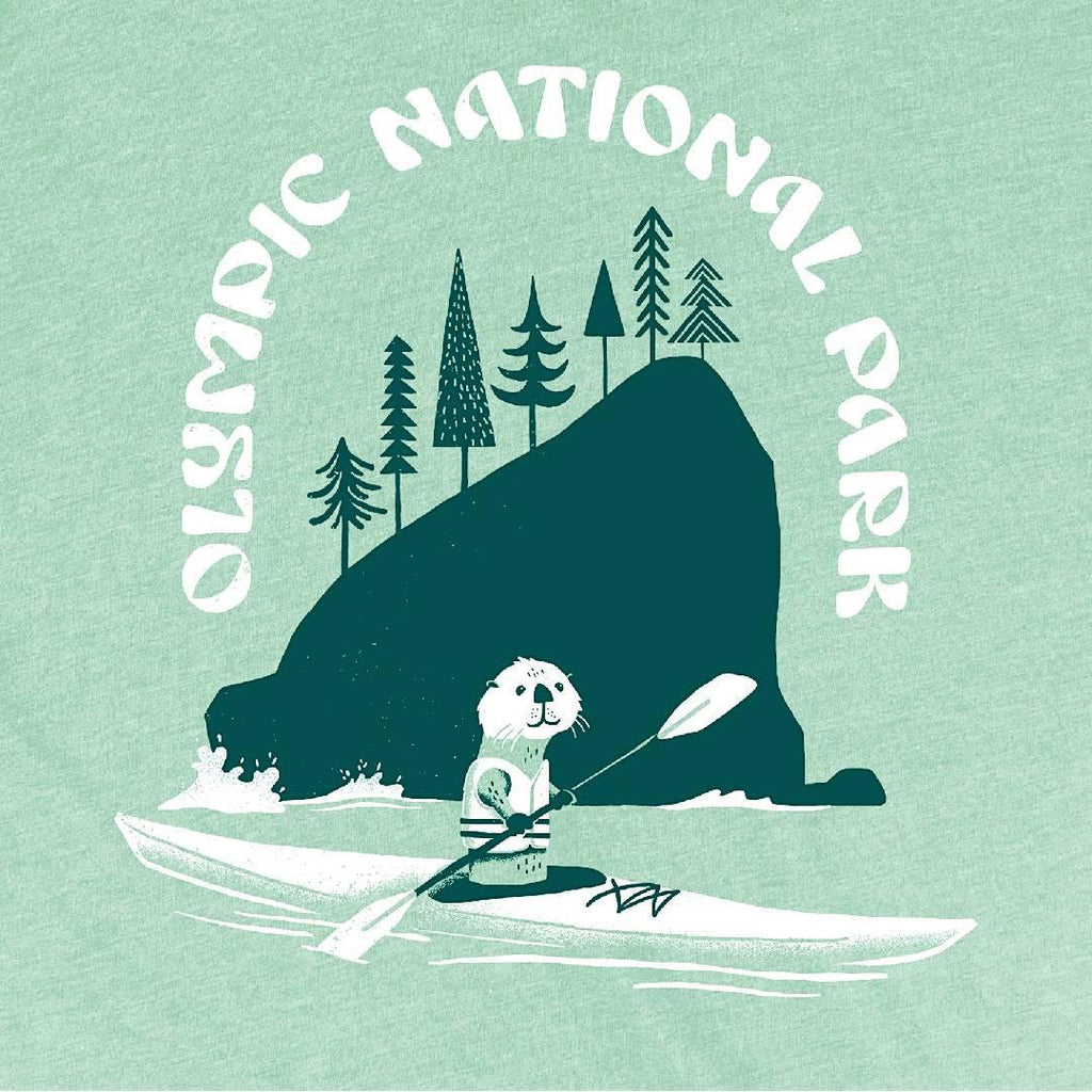 Adult Crew Neck - Olympic National Park Heather Sage Tee (XS - 2XL) by Factory 43