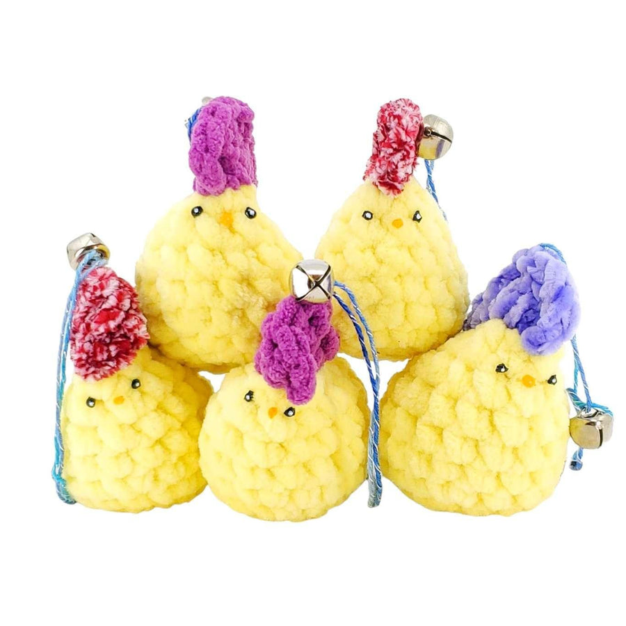 Ornament - Plush Pocket Chicken with Bell (Yellow - Assorted) by Moyo Workshop, image 1 of 9