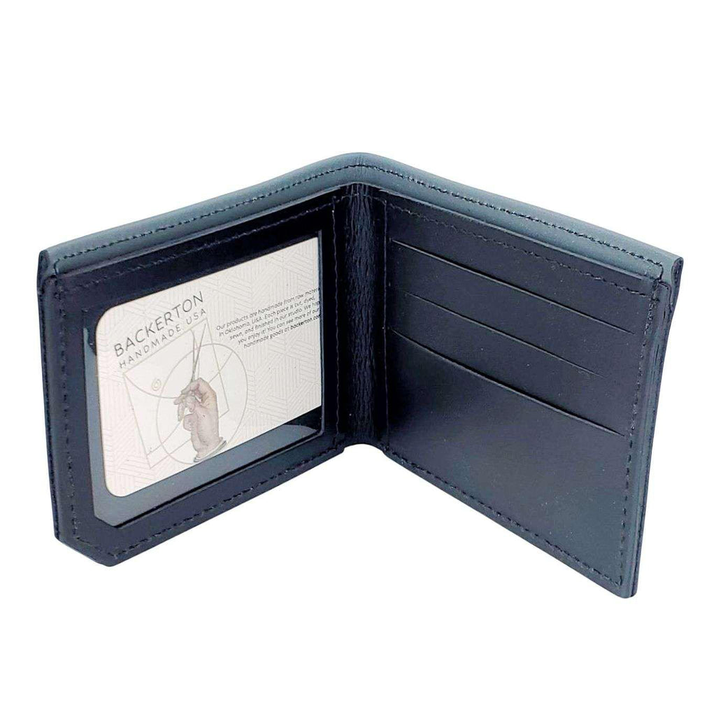 Leather Wallet - Faded Mountains (Gray) by Backerton