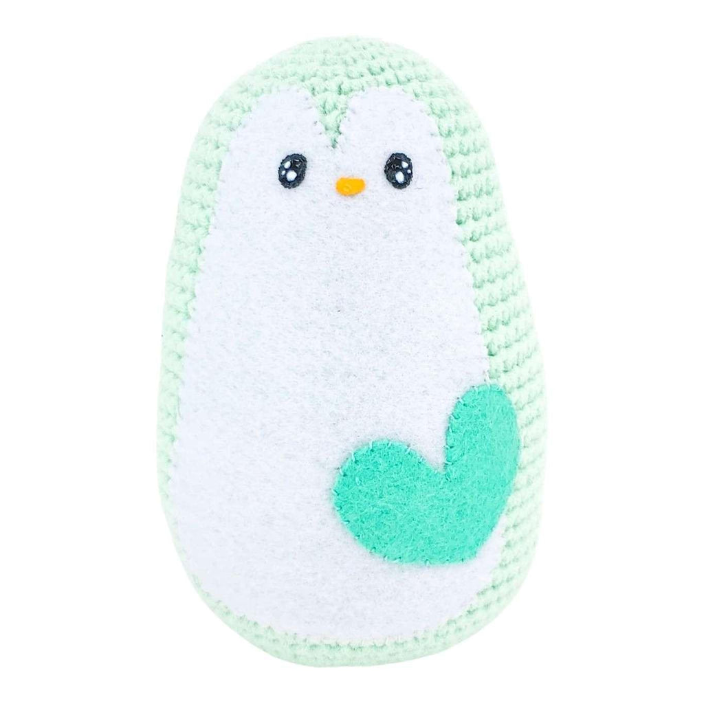 Plush Toy - Large Penguin (Mint with Aqua Heart) by Moyo Workshop
