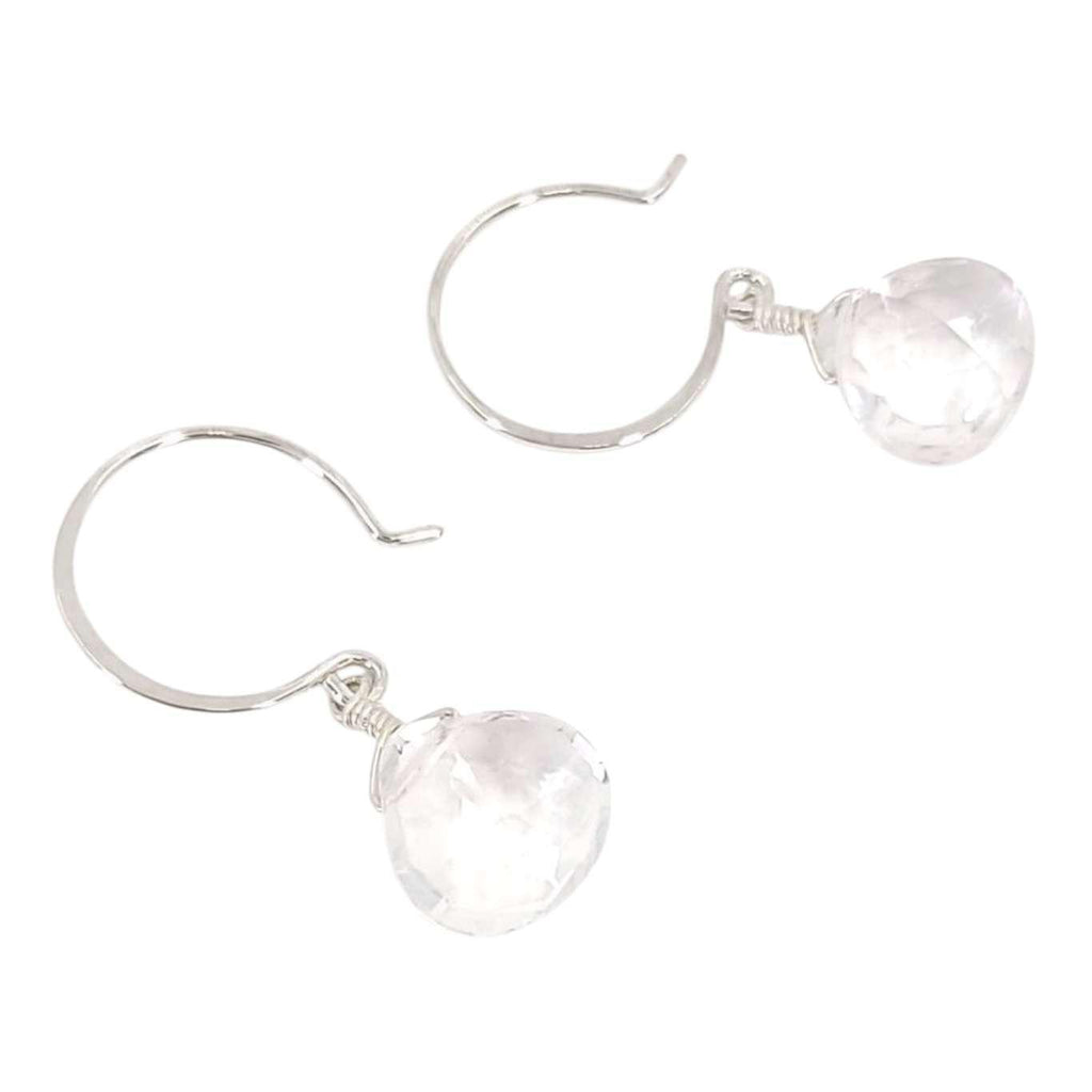 Earrings - Sterling Gemstone Drops (White Topaz) by Foamy Wader