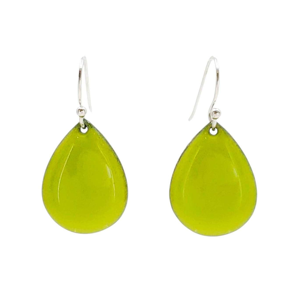 Earrings - Small Teardrop (Chartreuse Green) by Magpie Mouse Studios