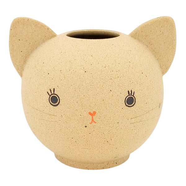 Vase - Bright Eyes Kitty Cat by Jennifer Fujimoto