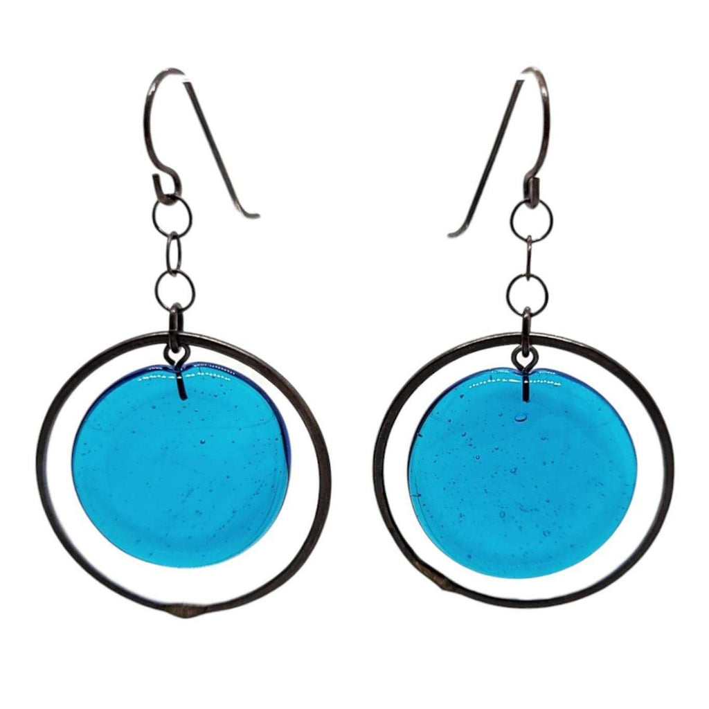 Earrings - Plato Elaine in Aqua by Krista Bermeo Studio