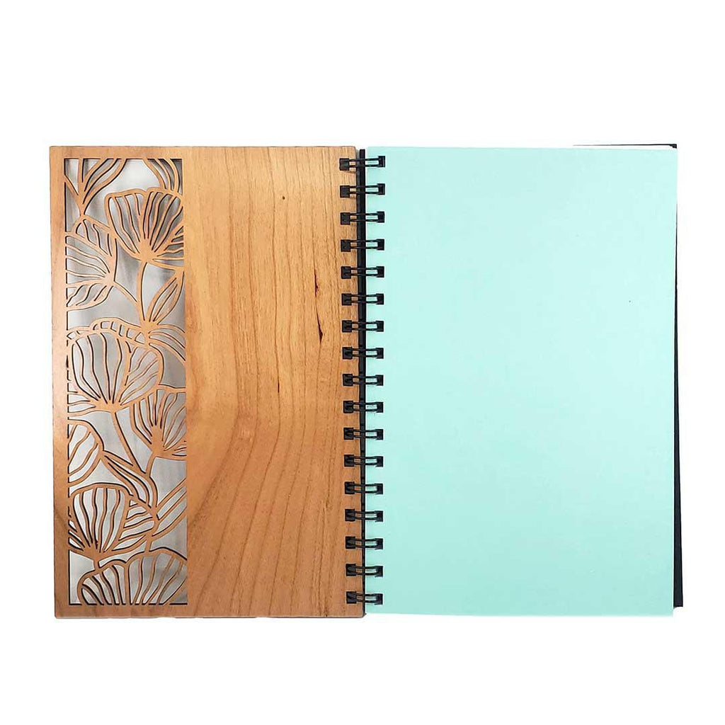 Journal - Floral Panel Cutout Wood Cover with Lined Pages by Bumble and Birch