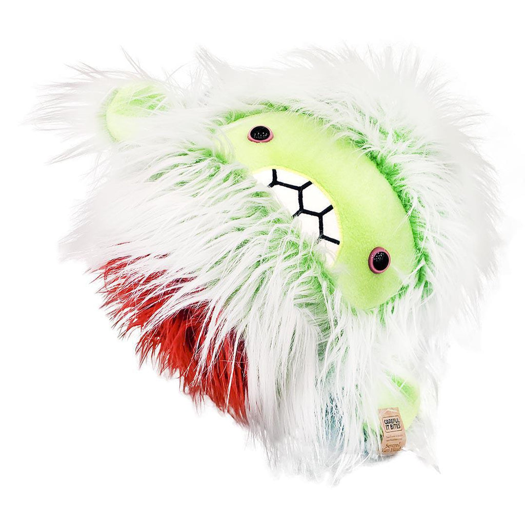 Large Yeti Head  - Green White with Pink Eyes by Careful It Bites