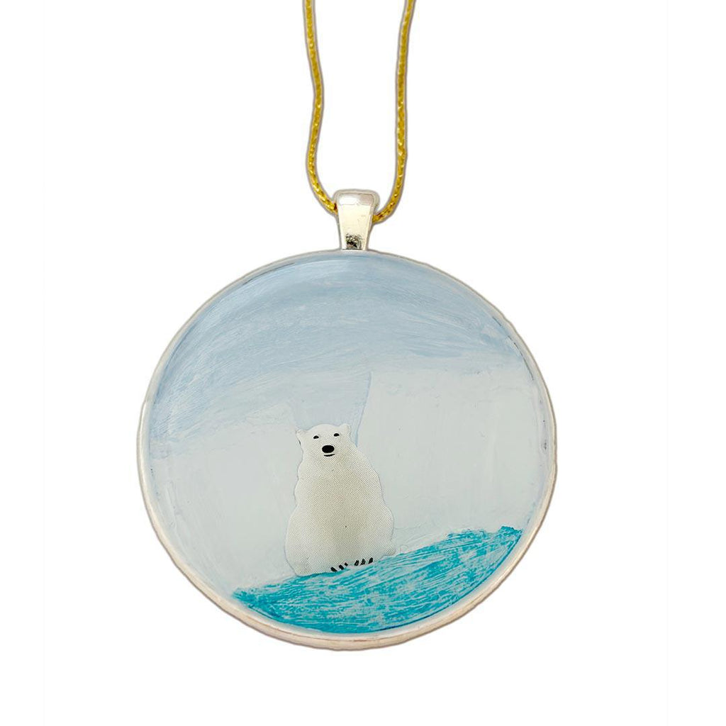 Ornament - Polar Bear and Icebergs Ornament by XV Studios