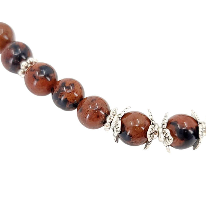 Necklace - Mahogany Obsidian Bead Chain by Tiny Aloha