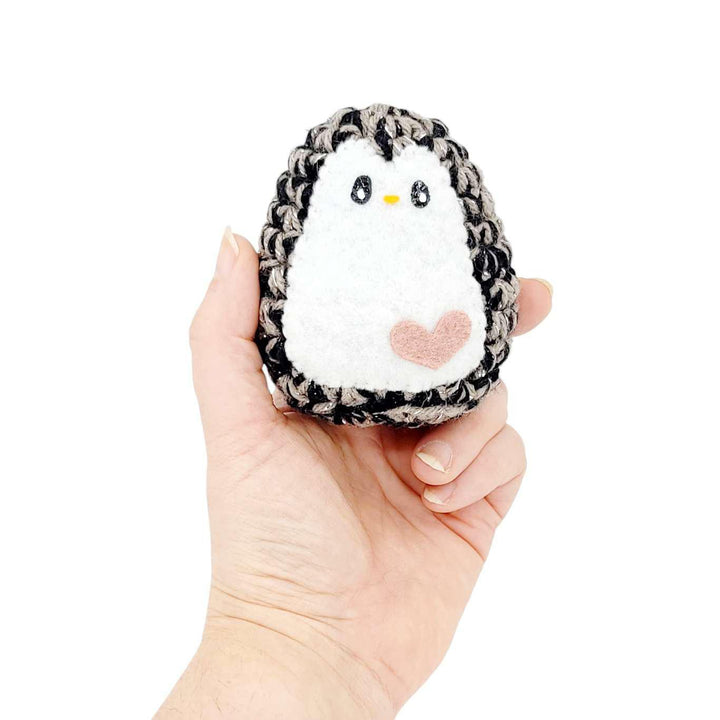 Plush Toy - Small Penguin (Black Silver with Clay Heart) by Moyo Workshop