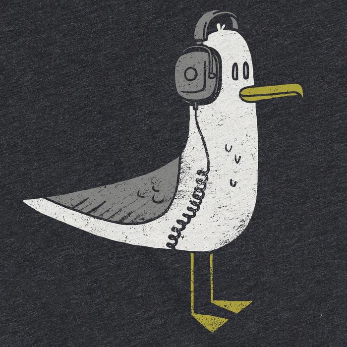 Adult Crew Neck - Seagull Tee Charcoal Gray Tee (XS - 2XL) by Factory 43