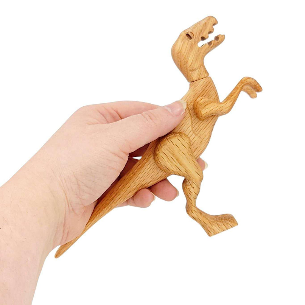 Wood Toy - Velociraptor Dinosaur with Magnetic Joints by The Serious Toy Company