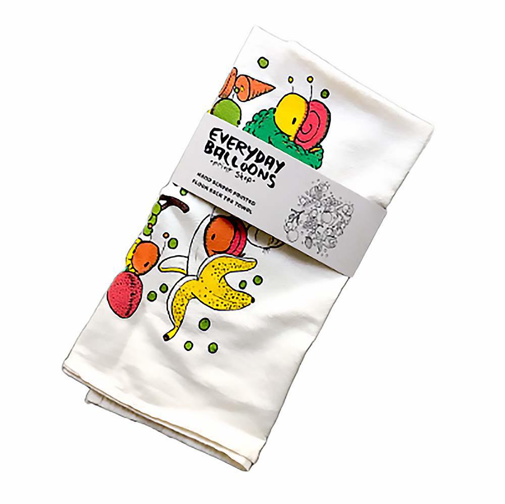 Tea Towel - Fruits with Veggies by Everyday Balloons Print Shop
